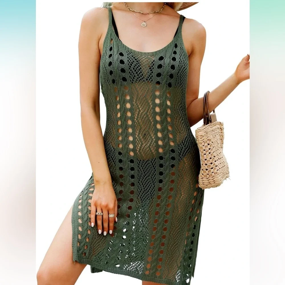 Swimsuit crochet coverup dress